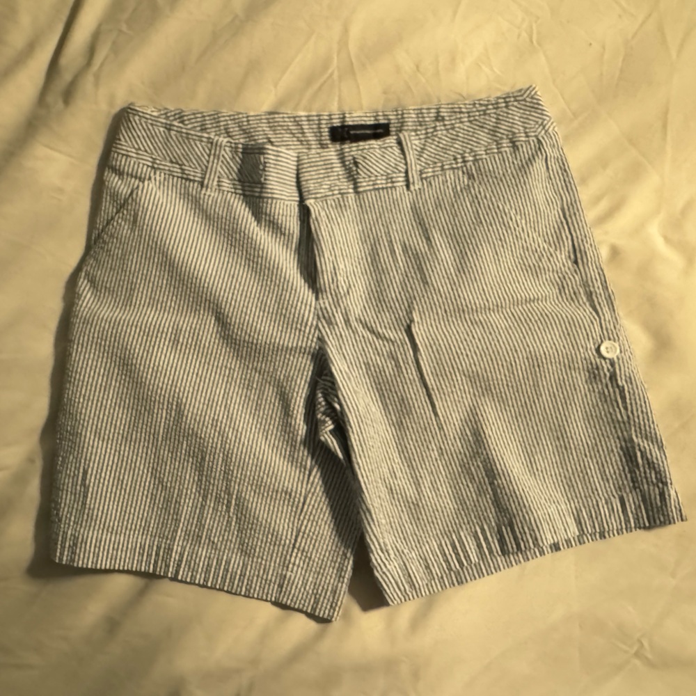 INC Gray & White Stripes Shorts